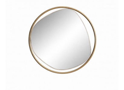 Elegantes runde Wandspiegel-Design mit edlem Metallrahmen in Gold