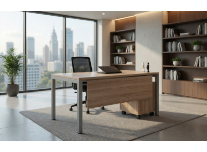 Bürotisch Mit Tumba In Holzoptik Modern Stabil Schreibtisch