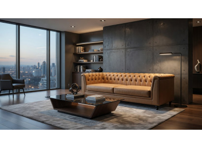 Chesterfield Sofa 3 Sitzer Beige Elegant Für Wohnzimmer
