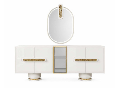 Sideboard mit Spiegel Buffet Esszimmer Schrank Anrichte Komplettes