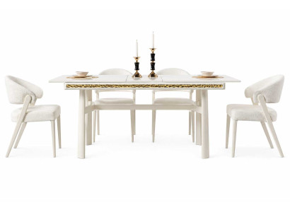 Esszimmer Esstisch mit 4x Stühle Komplettes Moderner Design Set 5tlg