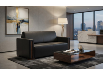 Bequemes 2-Sitzer Sofa in Schwarz für moderne Wohnräume