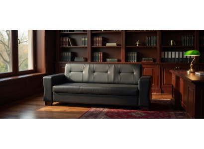 Elegantes 4-Sitzer Sofa in Schwarz mit Holzrahmen für Ihr Zuhause