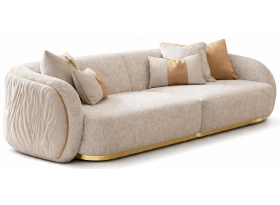 Beiges 3-Sitzer-Sofa Stoffsofa Textilien moderne Wohnzimmermöbel