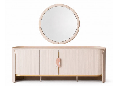 Beigefarbene Sideboard mit Spiegel Kommode Sideboard für das Esszimmer
