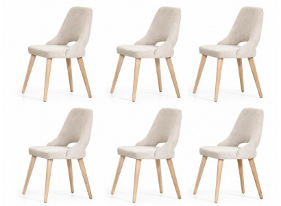 Set aus 6 eleganten Esszimmerstühlen im skandinavischen Design
