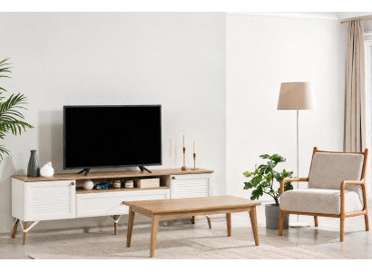 Modernes Set aus TV-Lowboard und Couchtisch im skandinavischen Design
