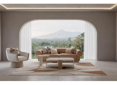 Modernes Wohnzimmer-Set 3-Sitzer-Sofa Sessel Couchtisch Beistelltisch