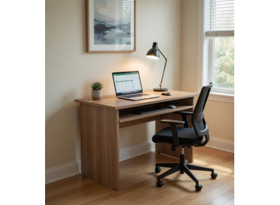 Moderner Computertisch Bürotisch Schreibtisch Holz Braun Kompakt