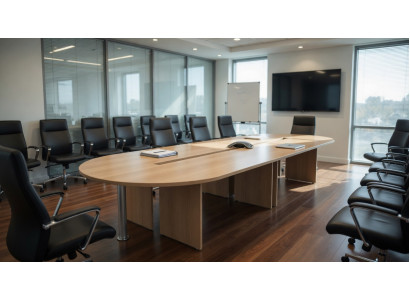 Großer Konferenztisch Ovaler Besprechungstisch Büro Modern