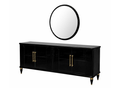 Luxusmöbel Sideboard mit Spiegel Buffet Esszimmer Schrank Anrichte Komplettes