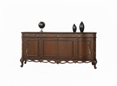 Exklusives Braunes Barock Sideboard Edle Anrichte Holzkommode