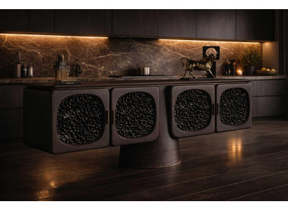 Stilvolles Braunes Sideboard Exklusive Wohnzimmer Anrichte