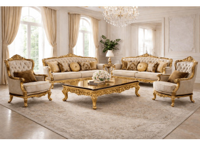 Elegante Klassische Chesterfield Sofagarnitur Hochwertiges Sofa-Set