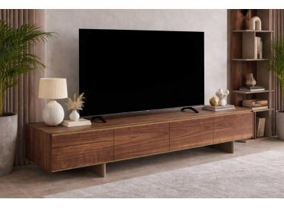 Braunes TV-Lowboard Moderner Wohnzimmer TV-Ständer Edle Holzmöbel