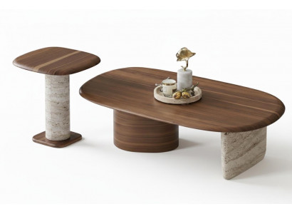 Wohnzimmer Set Moderner Stil Braune Farbe Minimalistisches Design