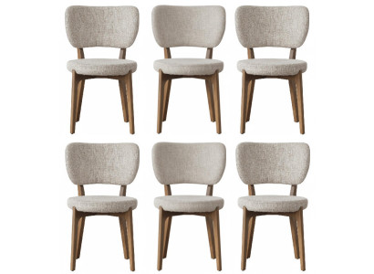 Esstischstühle Set Moderner Stil Beige Holzrahmen Weiche Polsterung