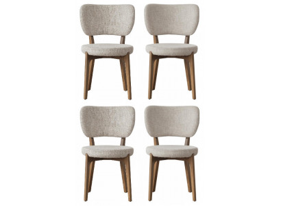 Esszimmerstühle Set Moderner Stil Beige Elegantes Design Softpolsterung
