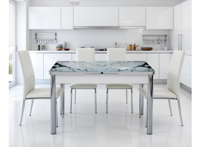 Esstisch Esszimmer Rechteckig Komfort Modern Luxus Weiß Grau Tisch