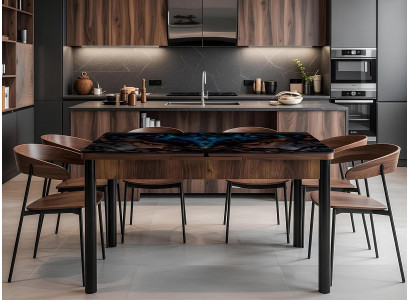 Esszimmer Esstisch Tisch Mehrfarbig Rechteckig Luxus Modern Neu Holz