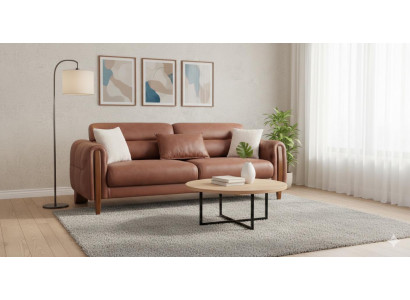 Braun Sofa 3 Sitzer Elegant Polstermöbel Wohnzimmer Komfortabel