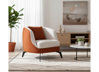 Sessel Orange Modern Wohnzimmer Elegant Polstermöbel Polstersessel