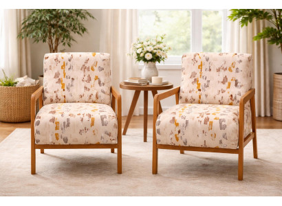 Moderne 2x Mehrfarbige Sessel Polstermöbel Designer Einsitzer 2tlg