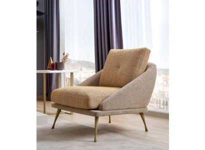 Design Sessel & Beistelltisch Japandi Stil Holz Braun Modern Edel.