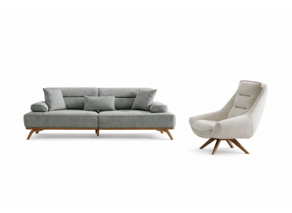 Wohnzimmer Set Modern Weiß 3-Sitzer Sofa Designer-Set Minimalismus