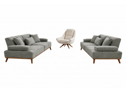 Wohnzimmer Set Modern Mehrfarbig Designer-Sofas Komfortabel Stoff