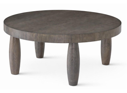 Mittlerer Tisch Grau Moderner Stil Holzbeine Holzplatte Runder Tisch