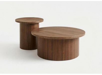 Couchtisch-Set Braune Farbe Moderner Stil Tischplatte Holz Holzbeine