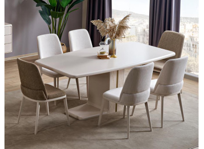 Esszimmer Set Tisch 6 Stühle Modernes Designer Möbel Set