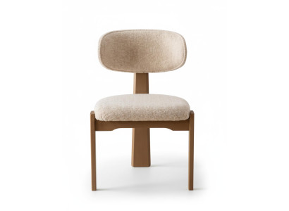 Esstischstuhl Modernes Design Beige Farbe Weiche Polsterung Holzrahmen