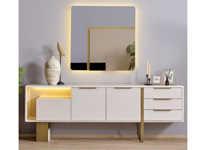 Sideboard mit Spiegel Modernes Designer Möbel Set