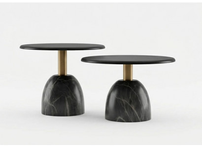 Couchtisch-Set Schwarz Farbe Metallplatte Moderner Stil Metallgestell