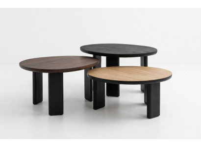 Couchtisch-Set Farbe Braun Moderner Stil Holzplatte Holzbeine Neu