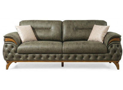 3-Sitzer-Sofa Grün Moderner Stil Weiche Armlehnen Ausklappbar Neu
