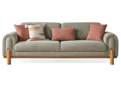 3-Sitzer-Sofa Grau Farbe Moderner Stil Weiche Armlehnen Holzrahmen Neu