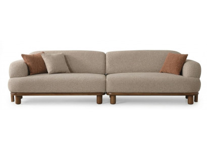 Sofa Moderner Stil Beige Farbe Holzrahmen Modular Weiche Armlehnen Neu