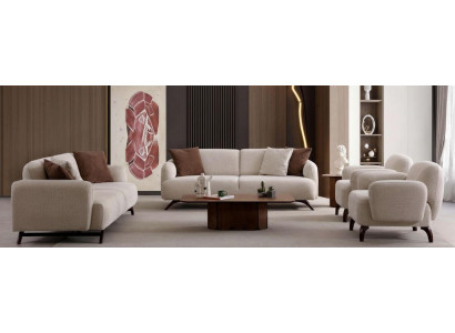 Wohnzimmermöbel-Set Moderner Stil Beige Holzgestell Bequem Entspannend