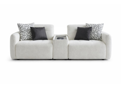 Sofa Weiß Farbe Moderner Stil Holzrahmen Modulsofa Weiche Armlehne Neu