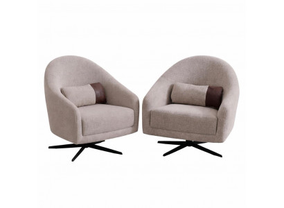 Wohnzimmer Set Moderner Stil Beige Farbe Weicher Sessel Holzrahmen