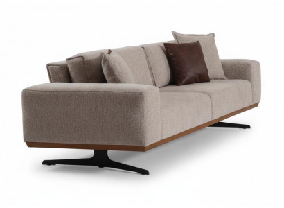 3-Sitzer-Sofa Modernen Stil Beige Farbe Holzgestell Elegantes Design