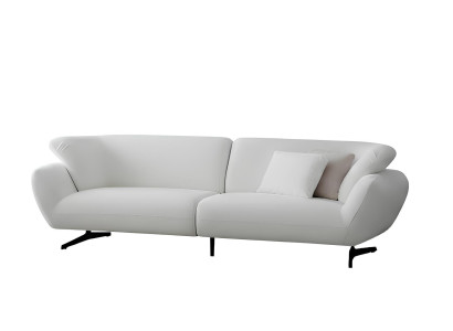 Sofa Weiße Farbe Moderner Stil Weiche Armlehne Metallfüße Großes Sofa