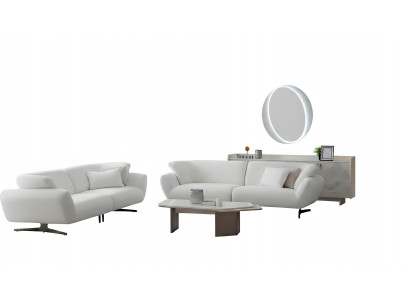 Wohnzimmer-Set Sofa Unterer Block Couchtisch Moderner Stil Weiße Farbe