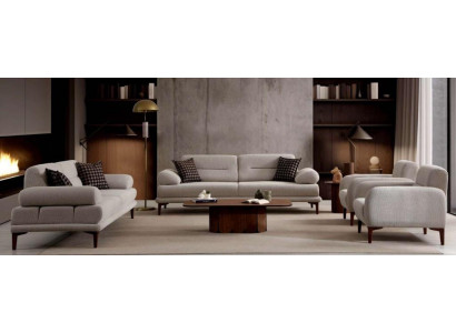 Wohnzimmer-Möbel-Set Moderner Stil Weiß Holzgestell Komfortabel Weich