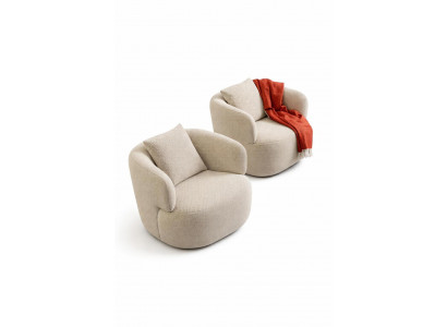 Wohnzimmer Set Moderner Stil Beige Farbe  Holzrahmen Polstersessel