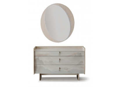 Kommode Beige Farbe Moderner Stil Holzrahmen Holzbeine Vertikale Griffe