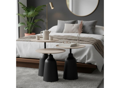 Couchtische Beistelltische Elegant Stilvoll Schwarz Braun Holz Neu